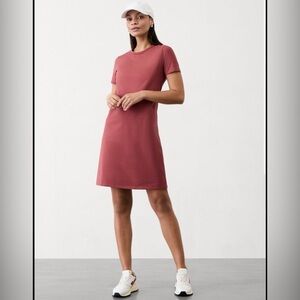 Athleta Essential Tee Dress Stretch Cotton Short Sleeve  Size L